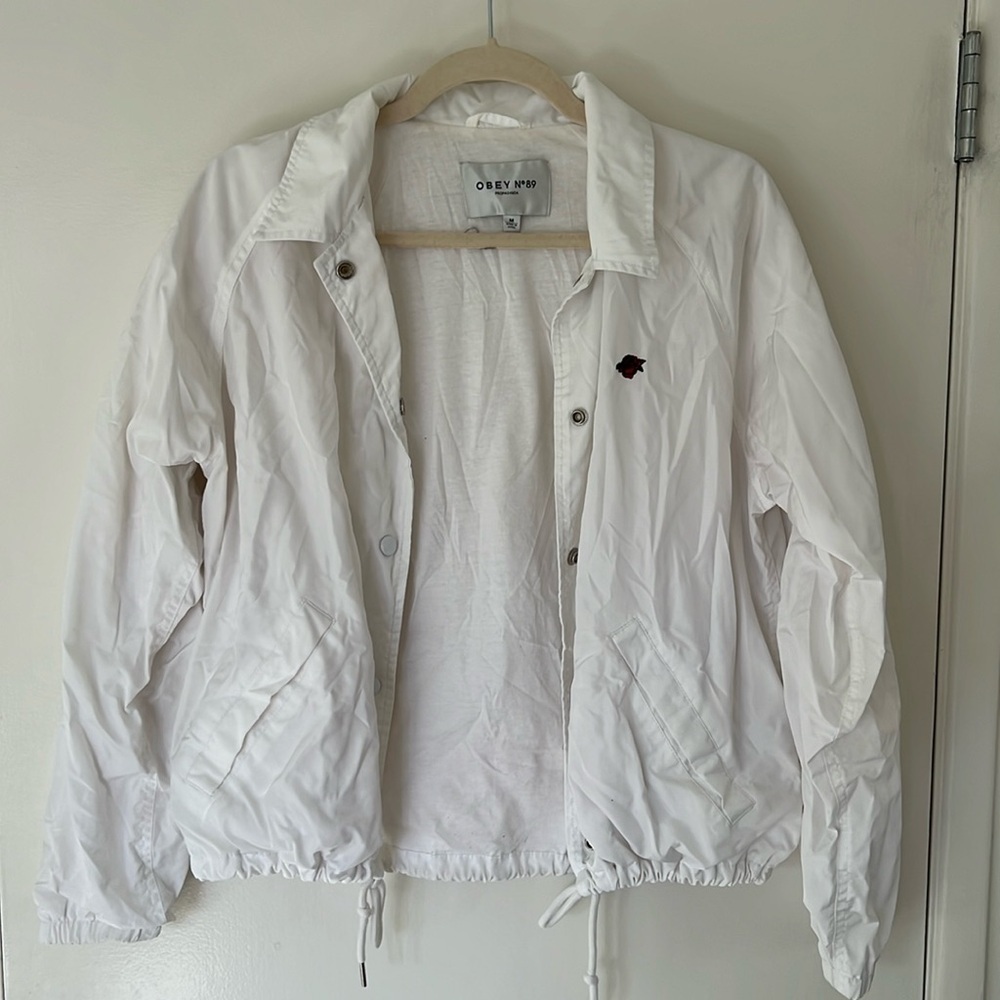 White Obey Windbreaker Size M